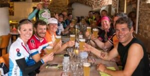 Bikers drinking beer