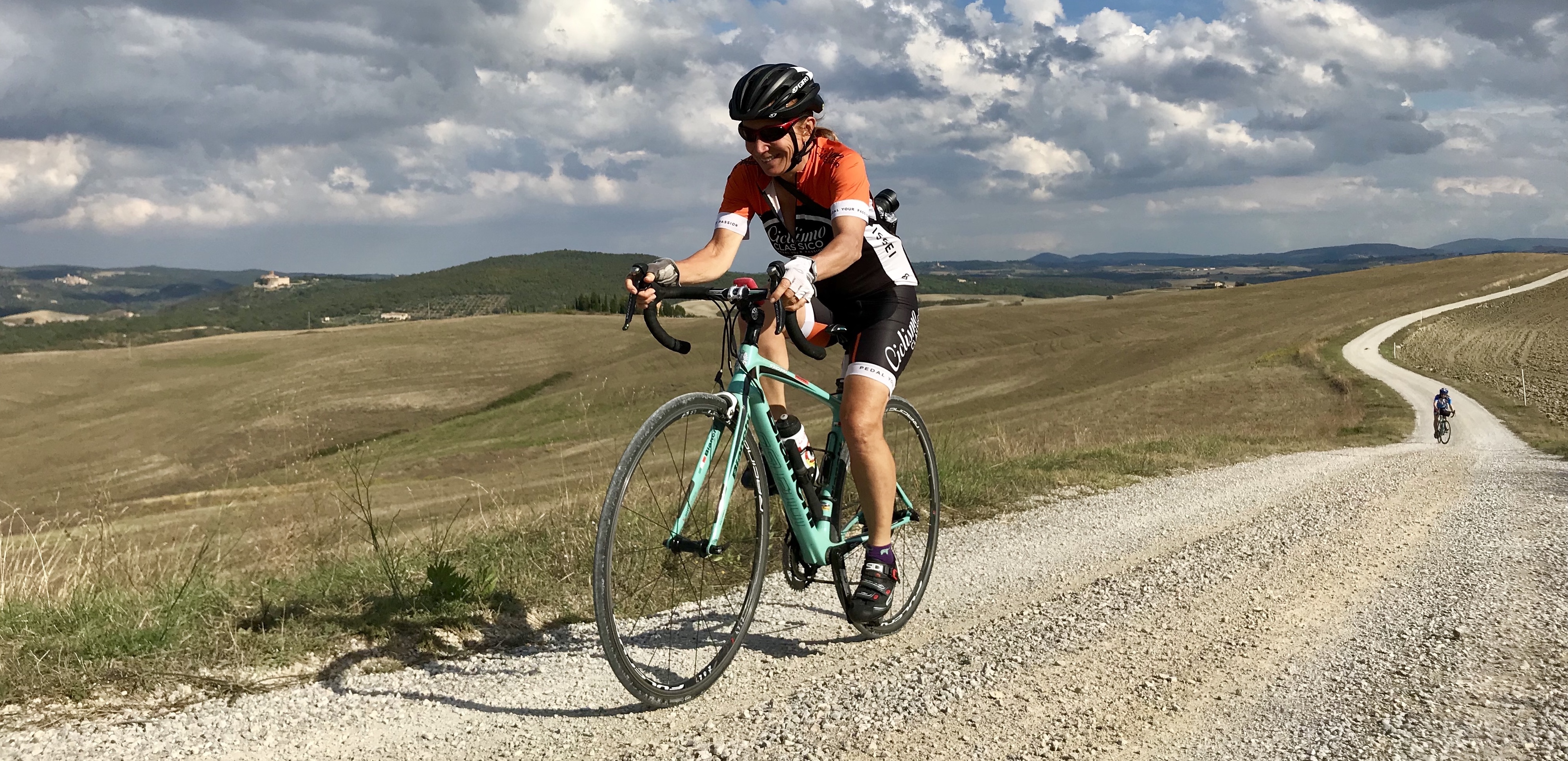 lauren hefferon cycling on dirt path